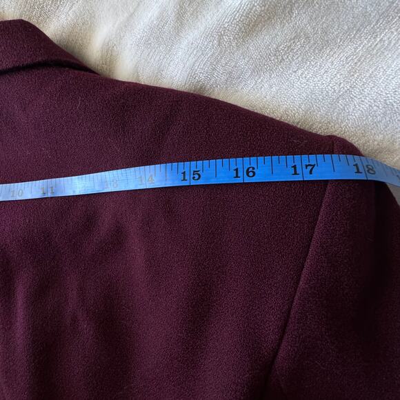 Jones New York Metro Merlot Wine Colored Long Wool Winter Coat Women's Size 12 - Picture 16 of 16
